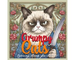 Grumpy Cats Grayscale Coloring Book for Adults