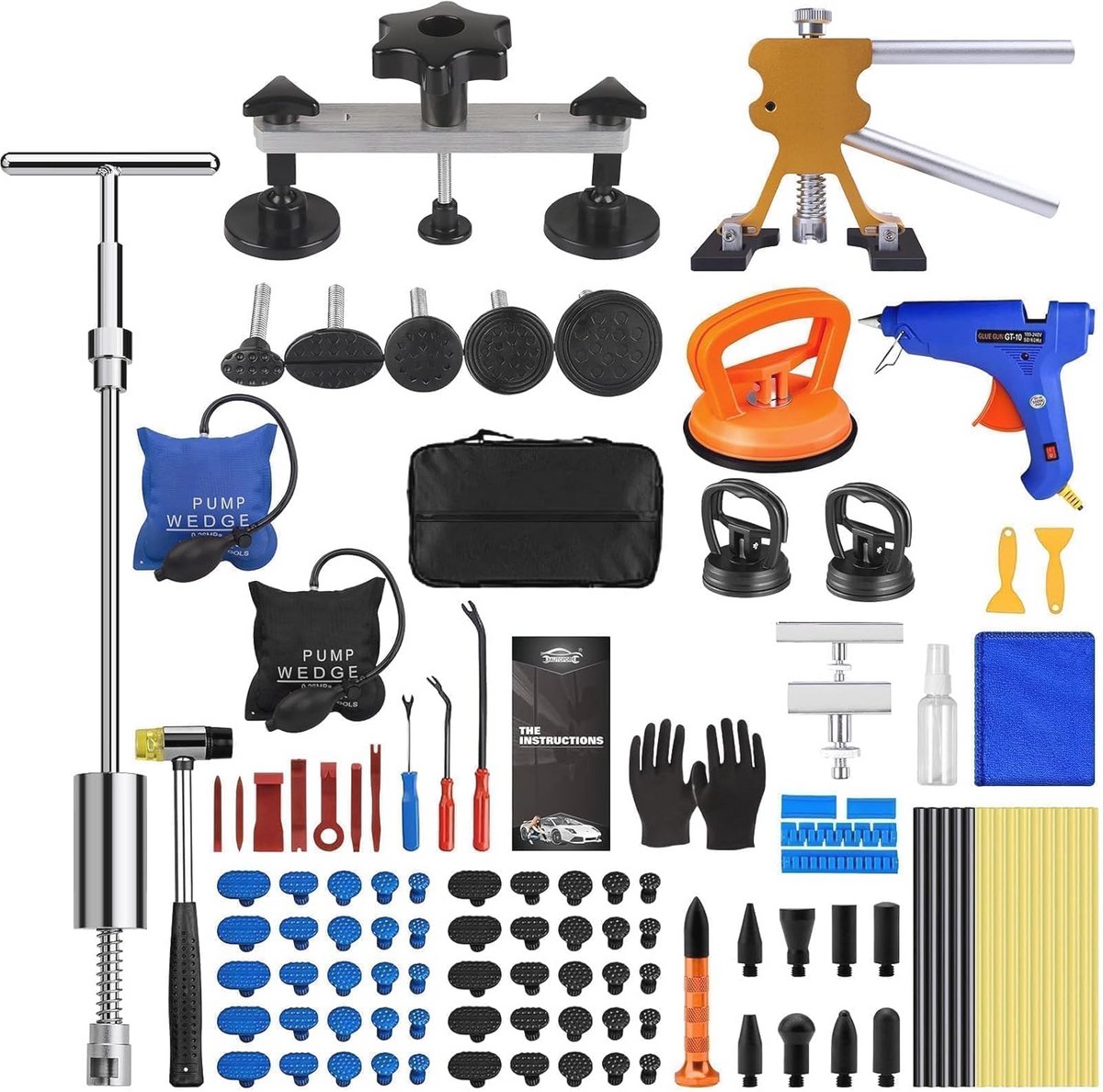 Reparatieset voor autodeuken - Compleet 119-delig Gereedschap voor Schadeherstel zonder Lakbeschadiging