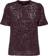 T-shirt Only Onlana S/s Loose Sequins Top Jrs 15333850 Winetasting/winetasting Sequins Femme Taille - S