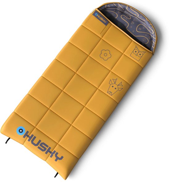 Sac de couchage couverture Husky Gizmo Kids 2024 -5°C Mustard 170 x 70 cm - Jaune avec gris