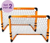 Gofun Voetbaldoel set van 2 – Voetbaldoeltjes – Voetbalgoal – Voetbalgoals voor kinderen – Opvouwbaar – 90 x 60 x 60 cm – Zwart/Oranje