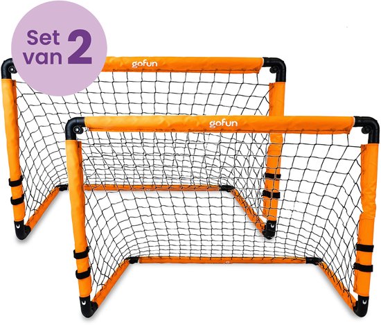 Gofun voetbaldoel set van 2 – opvouwbaar – 90 x 60 x 60 cm