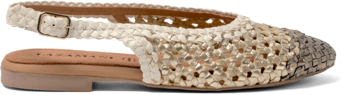Lazamani - Novia Dames Ballerinas Leer Gold - Maat 39