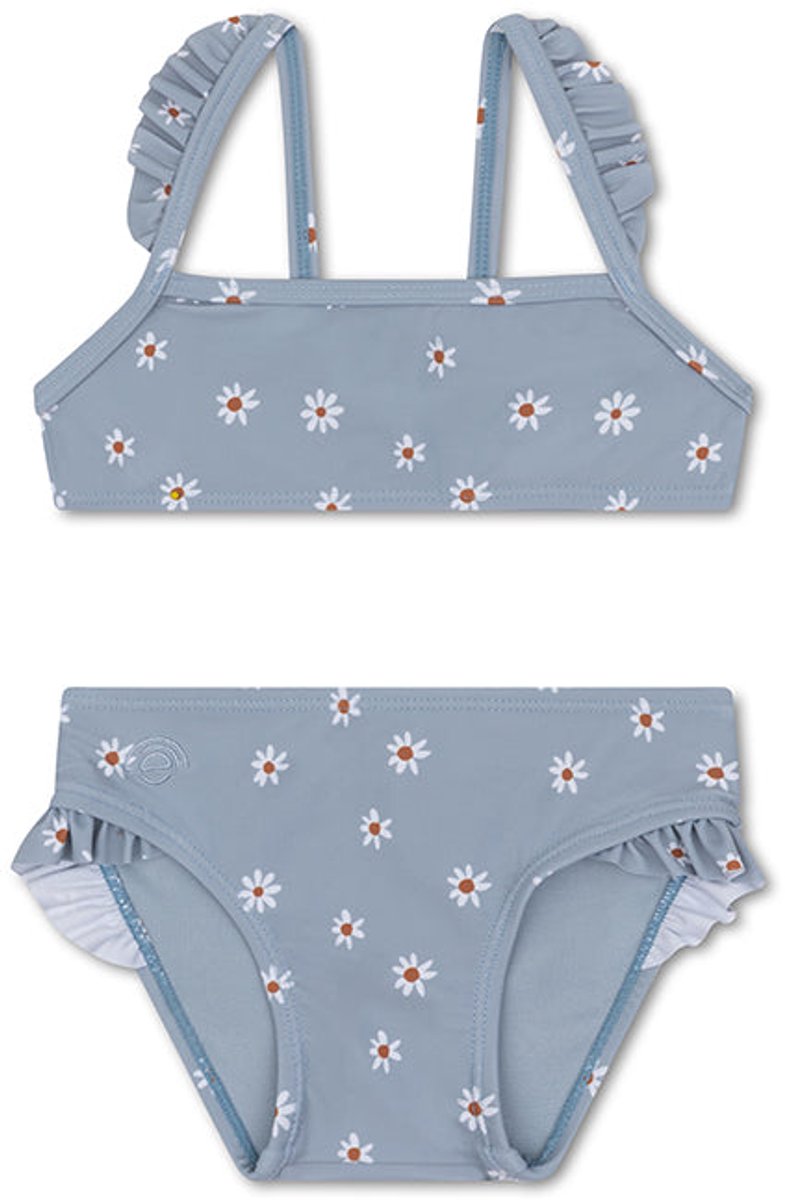 Swim Essentials | Blauw Bloemen Meisjes UV Bikini - Maat 122/128