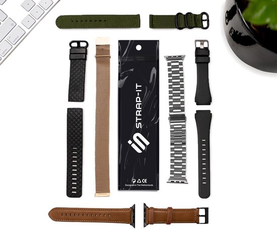 Bracelet élastique en nylon Strap-it - compatible avec les Huawei Band 8 / Band 9 / Band 10 (noir)
