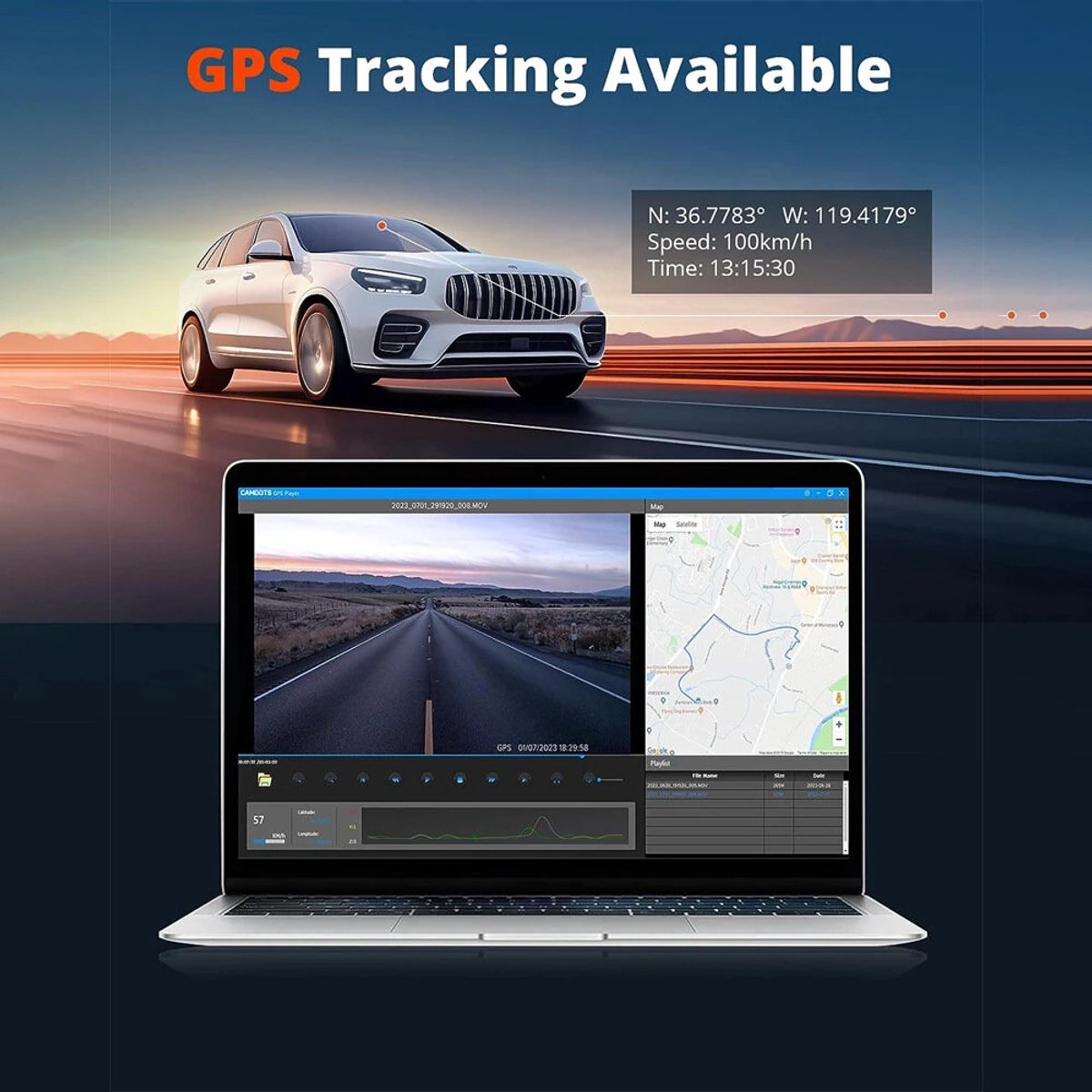 Auto DVR-camera - Dashcam - 64G, Full 4K HD 1080p, 2 lenzen, WiFi, GPS, parkeerbewaking, 3 inch, 170 graden hoek, Loop-opname, Nachtzicht – foto 8
