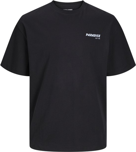 JACK&JONES JJCHARGE PRINTED TEE SS CREW NECK LN Heren T-shirt - Black