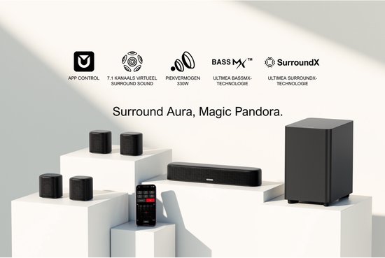 ULTIMEA Aura A40 - 7.1-kanaals Virtuele Surround Soundbar, met Subwoofer en 4 Surround Speakers, Smart APP-besturing van Ultimea — afbeelding 3