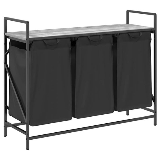 vidaXL - Wasmand - 3 - vakken - met - plank - grijs - sonoma - eiken