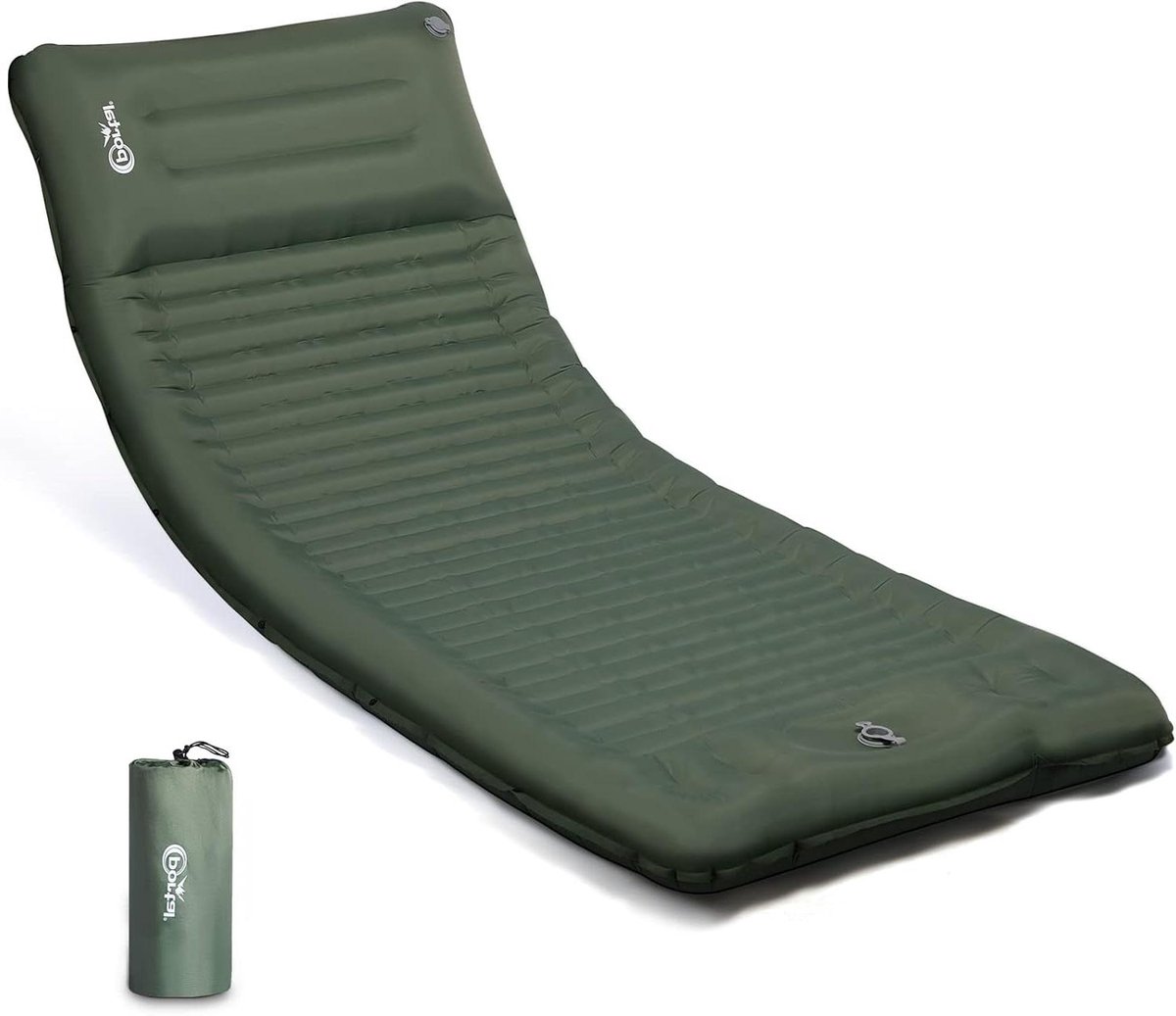 10 cm dik eenpersoons campingmatras met voetpomp, opblaasbaar slaapmatras voor op de camping, tent of kampeerluchtbed voor volwassenen – lichtgewicht en draagbaar