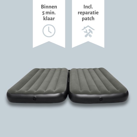 Bestway luchtbed - 3-in-1 - 1-Persoons - 2-Persoons - 99 x 188 x 25 cm - Groen - Inclusief en Hoeslaken van Bestway — afbeelding 5