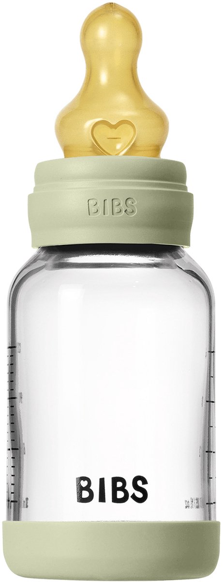BIBS Fles - Slow Flow - 120 ml - Glas/Latex - Sage van Merkloos — afbeelding 4