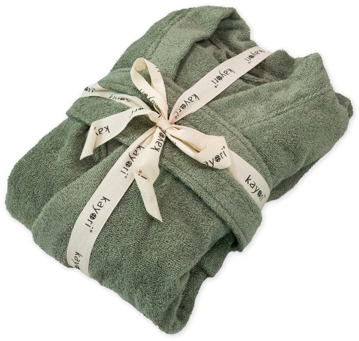 kayori Fusai Badjas - Unisex - Biologisch Katoen - Olijfgroen - M - Lang