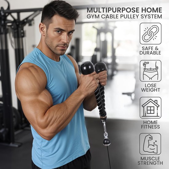 Taeku Kabel Pulley Systeem, Professionele Gym Apparatuur Bijlagen Lat Pull Down Gewicht Fitness voor Triceps Biceps Curl Onderarm Schouder (Rechte Stang