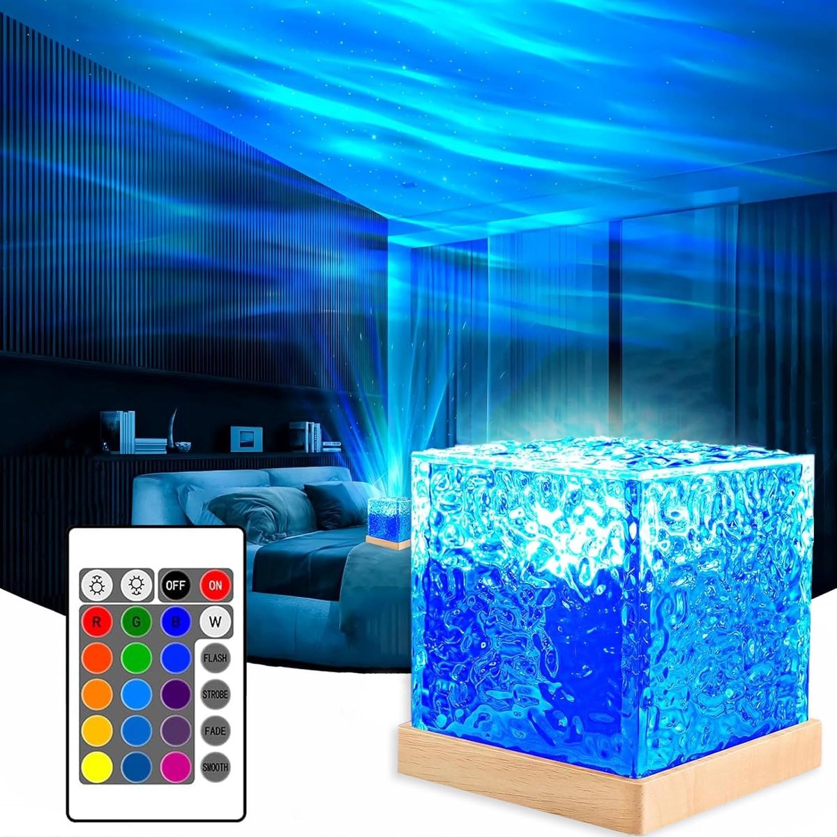 Kinder nachtlamp projector met 16 kleuren en afstandsbediening voor kamerdecoratie