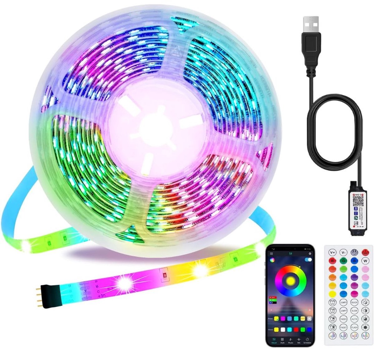 Led Strip 5 Meter - Led-Strips met Afstandsbediening - Veelkleurig