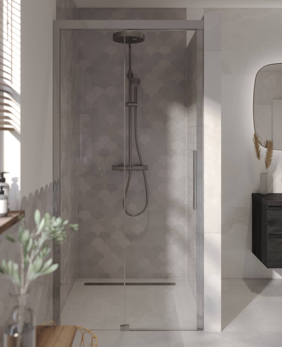 Ben IMotion Douchedeur - Schuifdeur - Links - 120x206 cm - Antikalk - Chroom - Veiligheidsglas