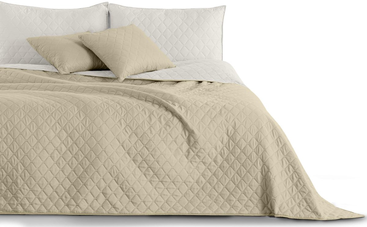 Unyqoos Stijlvolle en Onderhoudsvriendelijke Dubbelzijdige Bedsprei voor Slaapkamerdecoratie beige