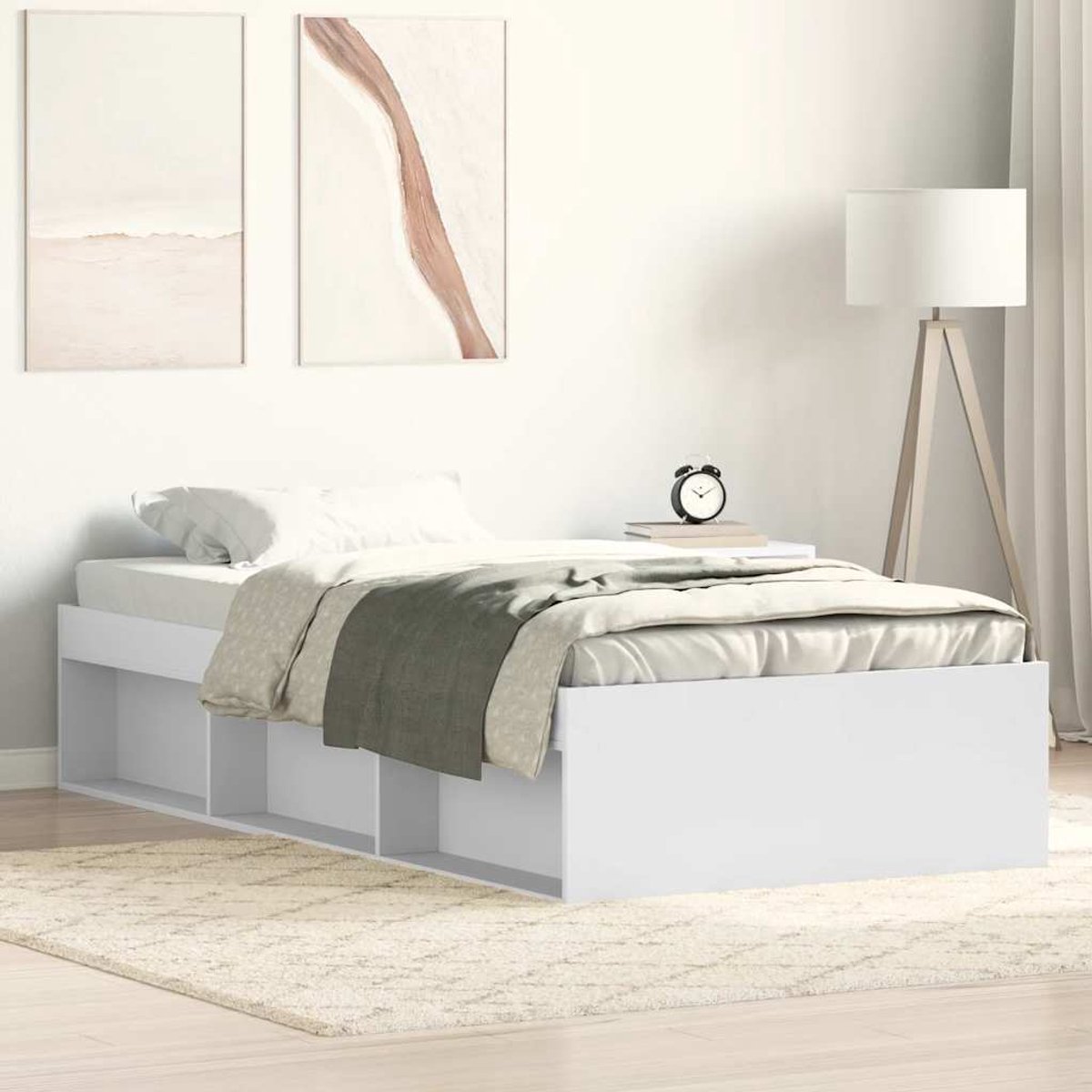 vidaXL - Bedframe - wit - 100x200 - cm