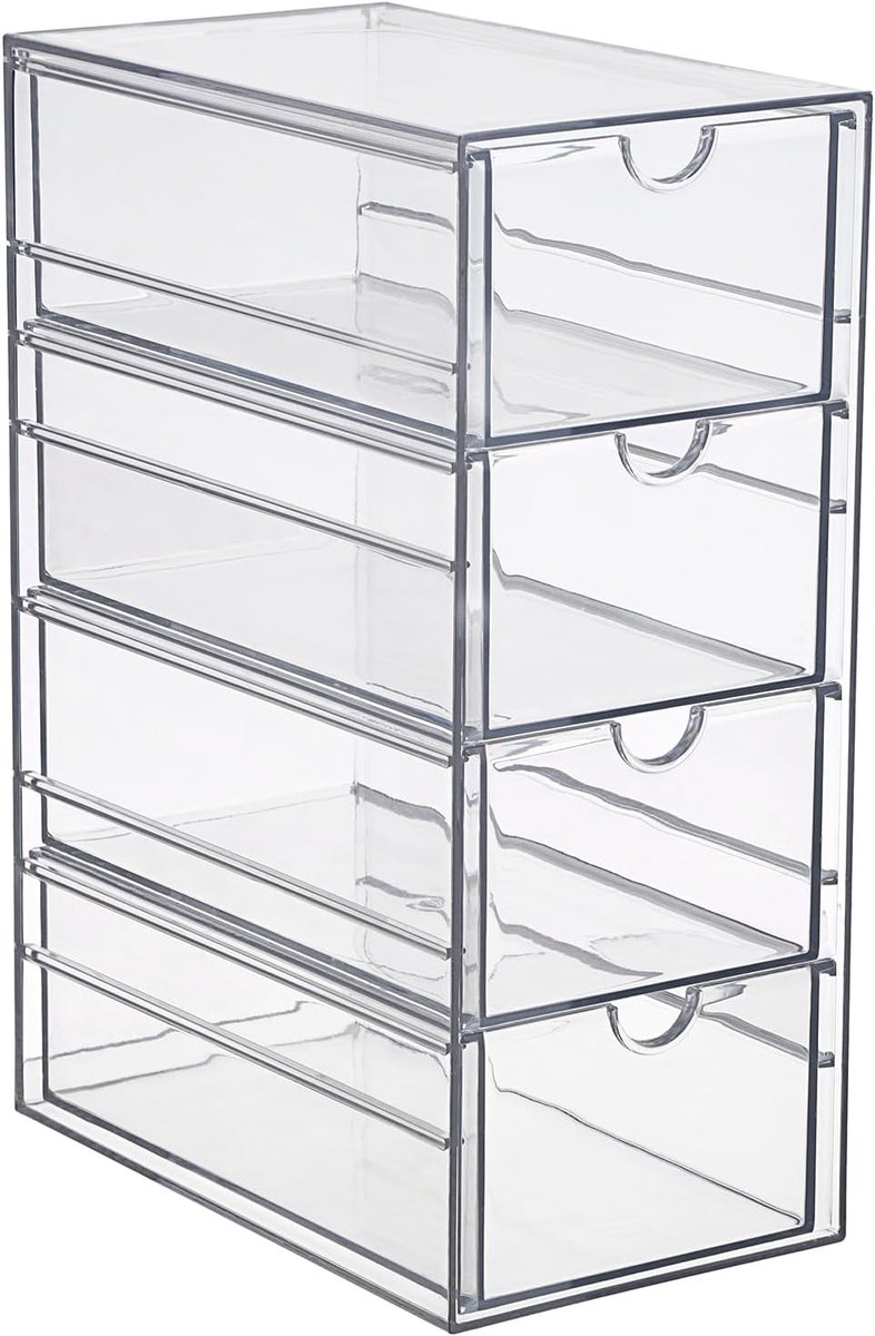 Ibenzoa® Acryl Bureau Organizer met Vier Lades – Opbergoplossing voor Schreibtisch