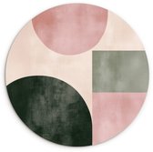WallCircle® Wandcirkel 120x120 cm - Muurcirkel Vormen - Abstract - Cirkel - Zwart - Muurdecoratie woonkamer - Wanddecoratie slaapkamer - Kamer decoratie accessoires - Ronde schilderijen XXL