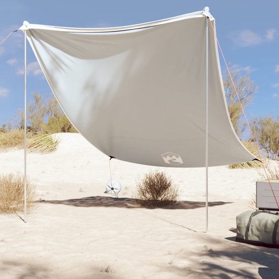 vidaXL - Strandluifel - met - zandankers - 214x236 - cm - grijs van Vidaxl — afbeelding 3