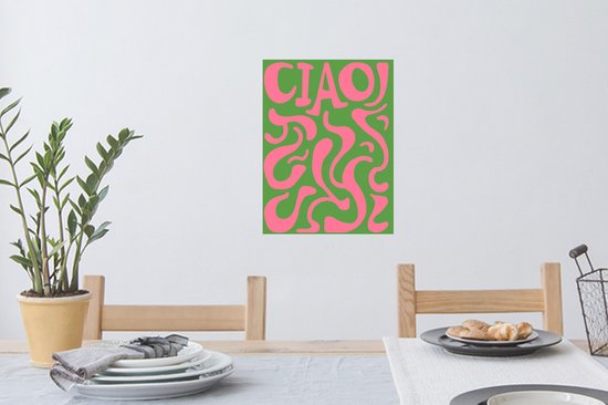 Stickers muraux - Film autocollant - Abstrait - Rose - Ciao - Formes - 30x40 cm - Film adhésif - Stickers muraux chambre enfant - Papier peint autocollant - Papier peint autocollant - Film autocollant