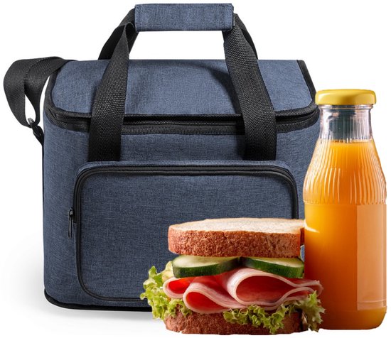 Benson koeltas Polar - inhoud 15 liter - Blauw - 31 x 24 x 20 cm - Koeltassen - polyester/aluminium - met voorvakje van Benson — afbeelding 2