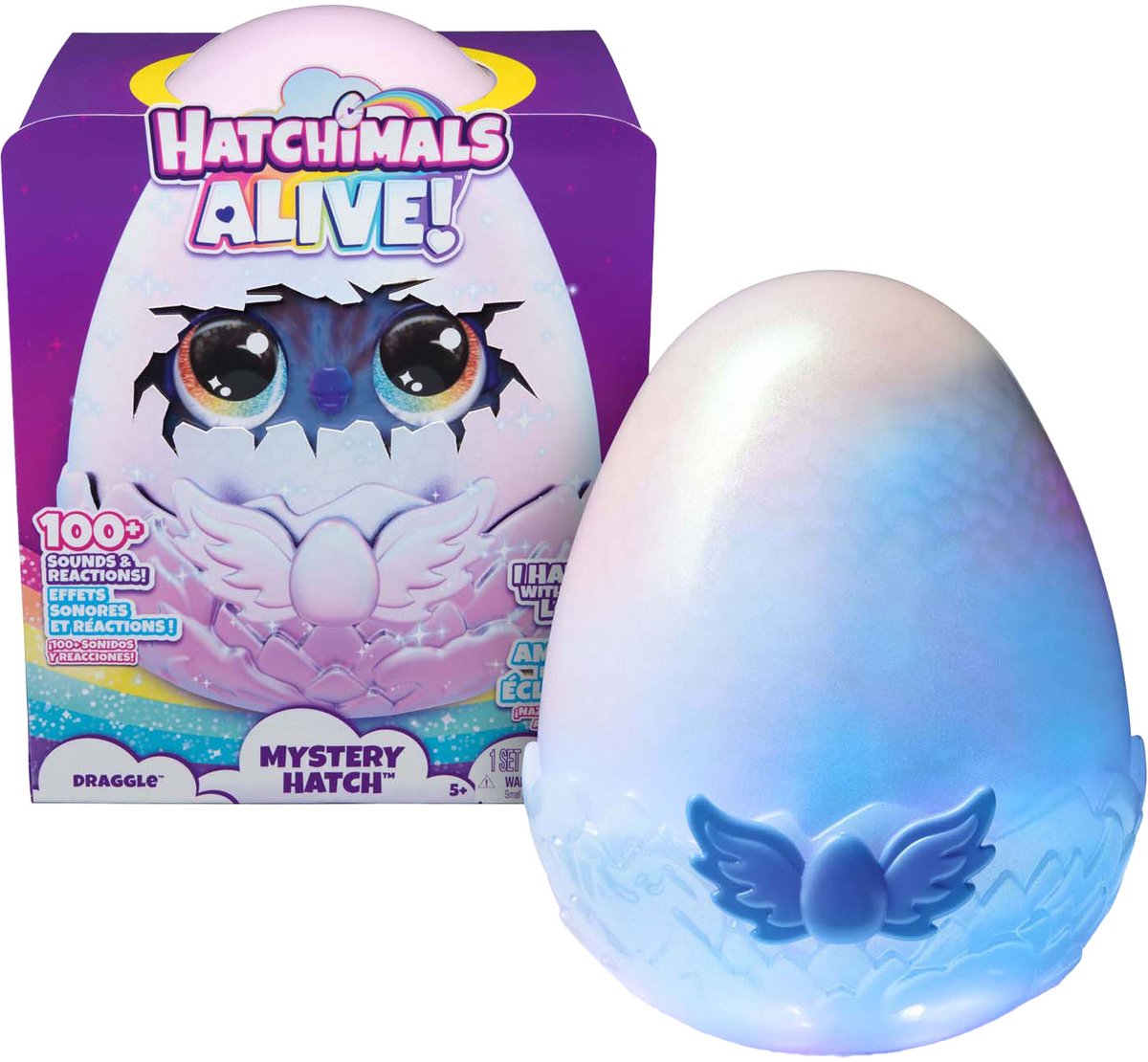 Hatchimals Alive - Mystery Hatch Draggle - Interactief verrassingsspeelgoed in een ei met mist, lichtjes en geluiden — afbeelding 4