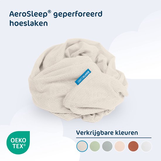 AeroSleep® hoeslaken - voor babybed, ledikant & wieg - 120 x 60 cm - Almond