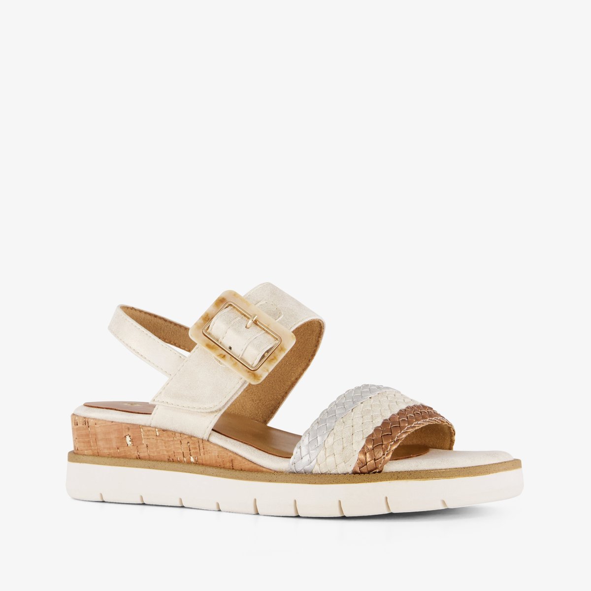 Nova dames sandalen met sleehak beige - Maat 39