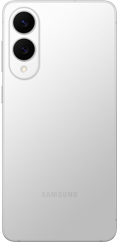 Samsung Galaxy S25 Edge, 512GB, Titanium Zilver. Achterkant met dubbele camera's en Samsung logo.