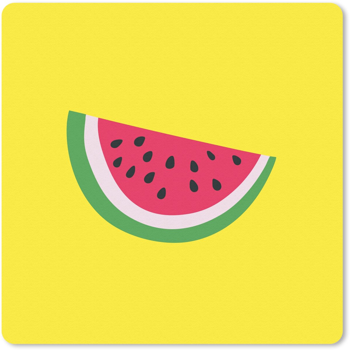 Muismat 20x20 cm - Mousepad Fruit - Watermeloen - Geel - Muismatten