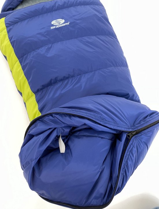 SirJoseph donzen mummyslaapzak voor kinderen Kiki Down 125-145 - links 145 cm - Navy met Lime van SirJoseph — afbeelding 5
