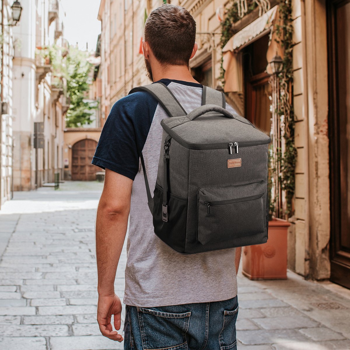 Packaway Koeltas Rugzak 25L - Incl. 2 gratis koelelementen - Incl. gratis flessenopener - Waterafstotend - Anti diefstal vak - 4 Laags geïsoleerd - Grijs — cadeau in Sport & Outdoor - foto 6