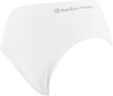 Witte naadloze slip van Bamboo Basics met logo op de tailleband.