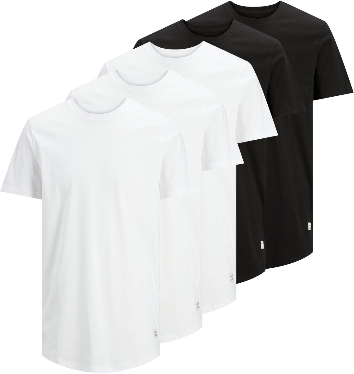 5-pack heren T-shirts - ronde hals - Multipack heren ondershirt katoen - Korte mouwen - Zwart/Wit / XS