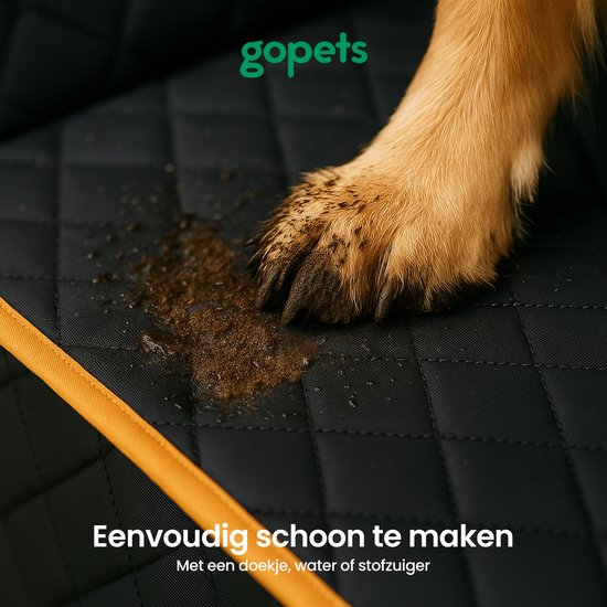 Gopets Hondendeken Auto Achterbank - Hondendeken kofferbak - Automand hond - Beschermhoes kofferbak - Met gordel - Oranje