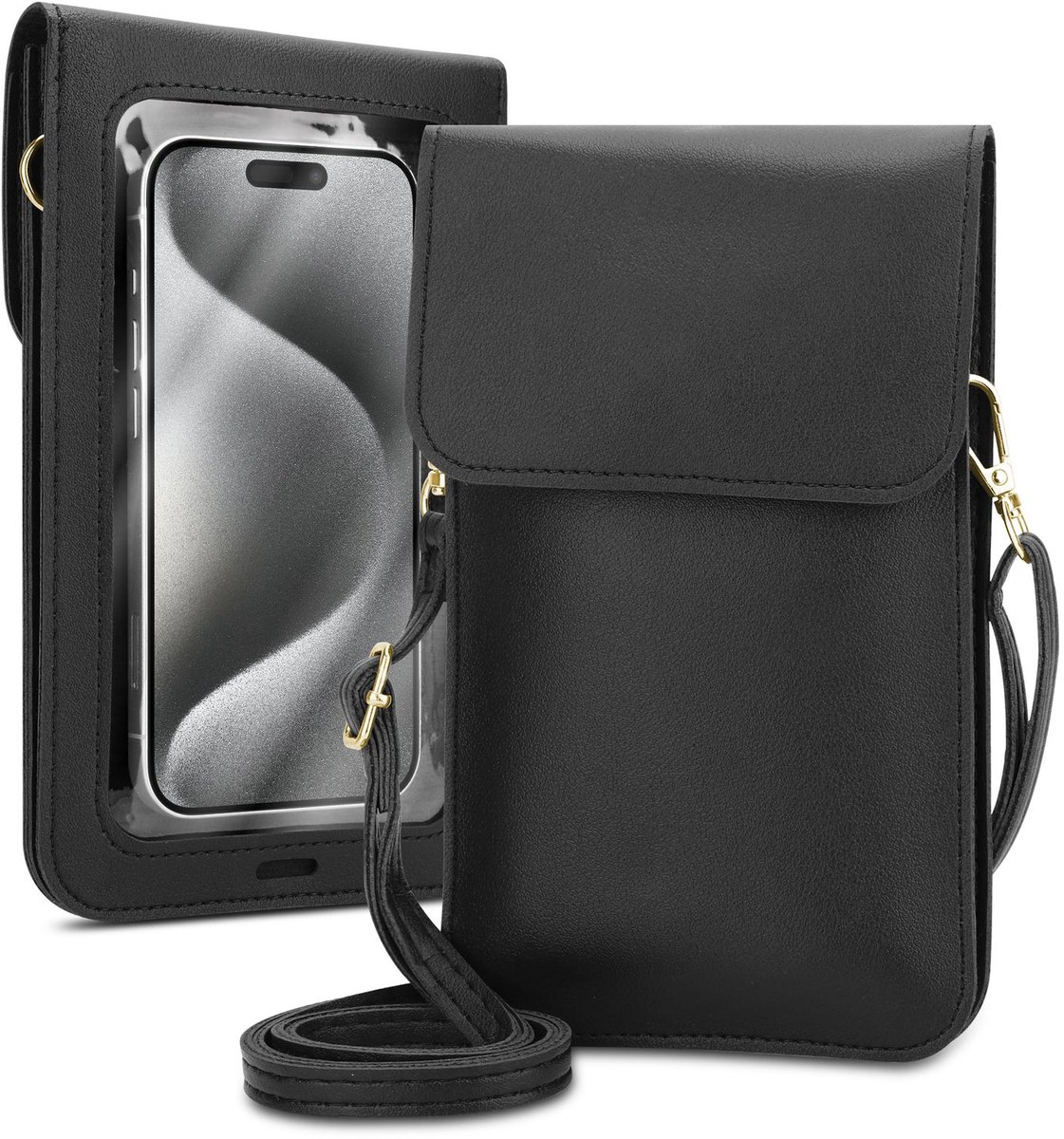 Mobielhoesje geschikt voor Realme Note 60X in ZWART Etui Case Cover Handtas voor dames