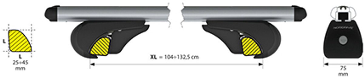 Lampa aluminium dakdragers XL - Evos RA | Geschikt voor diverse modellen