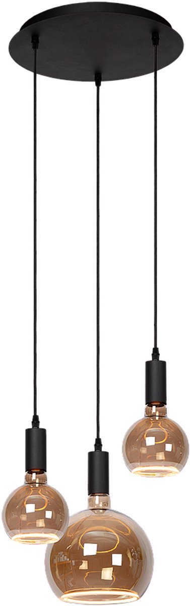 Atmooz Sapa 3 Hanglamp – Ø34 cm – Zwart – Incl. Floating Globe Lichtbronnen – E27 - Lamp