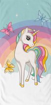 Good Morning Kinderstrandlaken "eenhoorn en regenboog" - Multi - (75x150 cm) - Microfiber