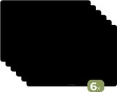 Napperons - 6 pièces - 45x30 cm - Set de table en plastique - Zwart - Dessous de Assiettes - Décoration de table - Accessoires de décoration de table de Cuisine - Dessous de verre en Vinyl - Décoration de table