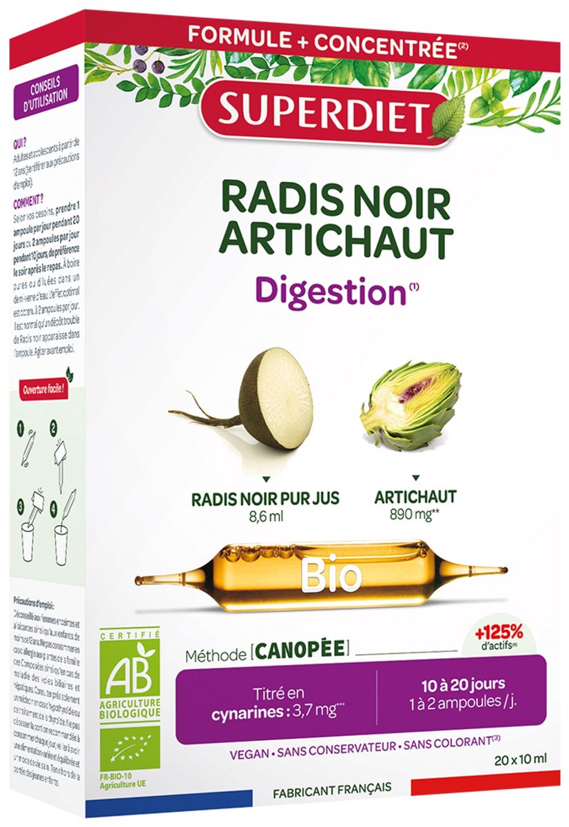 Goedkoopste Superdiet Zwarte Radijs - Artisjok Biologisch 20 Flesjes