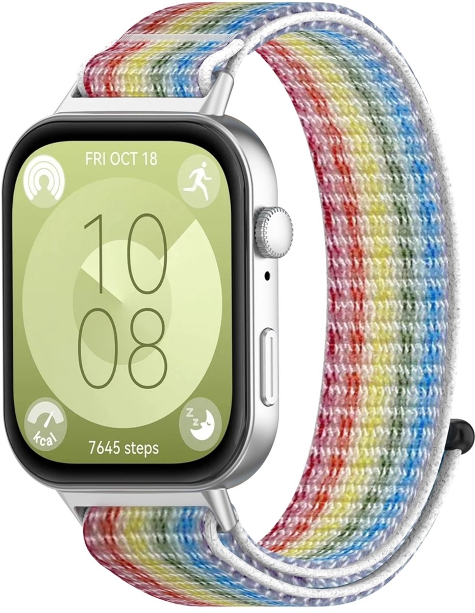 By Qubix - Sport loop nylon bandje - Multicolor - geschikt voor Huawei Watch Fit 3 / Fit 4