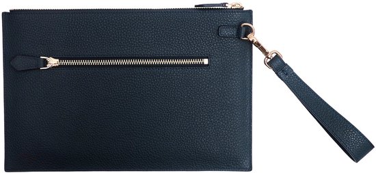 GT Collection - Sac à main en cuir pour homme - Bleu avec détails dorés - Article fait main au design unique - Fabriqué en cuir de veau véritable de haute qualité - Dimensions : 28 x 18 cm