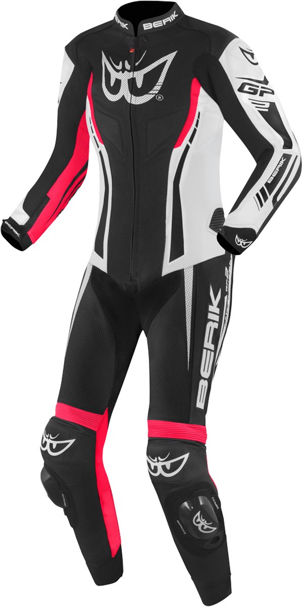 Berik Monza Dames Zwart Wit Roze 1-Delig Motorpak - Racepak
