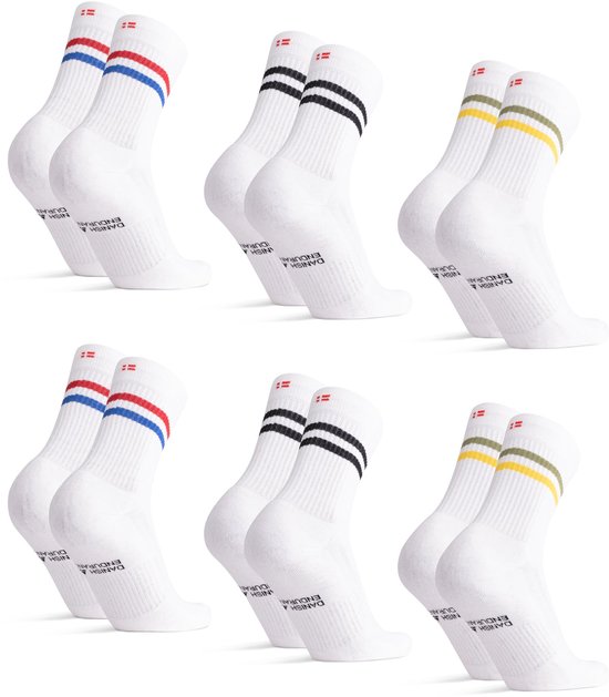 DANISH ENDURANCE Sport Crew Chaussettes Femme et Homme 6 paires - Confortables et durables - Taille 43-47
