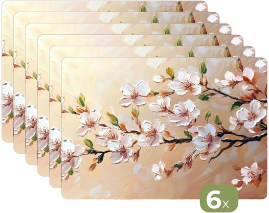 KitchenYeah© Placemats 6 stuks 45x30 cm Keuken Decoratie Placemats Afwasbaar Anti Slip Tafelmat Vinyl Onderlegger Eettafel - Architectuur - Kleurrijk - Kunst - Modern