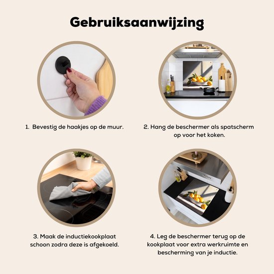 KitchenYeah® Protection plaque induction 60x55 cm - Citrons - Nature morte - Jaune - Protege plaque de cuisson - Couvre plaque induction - Protecteur d'induction - Cuisine